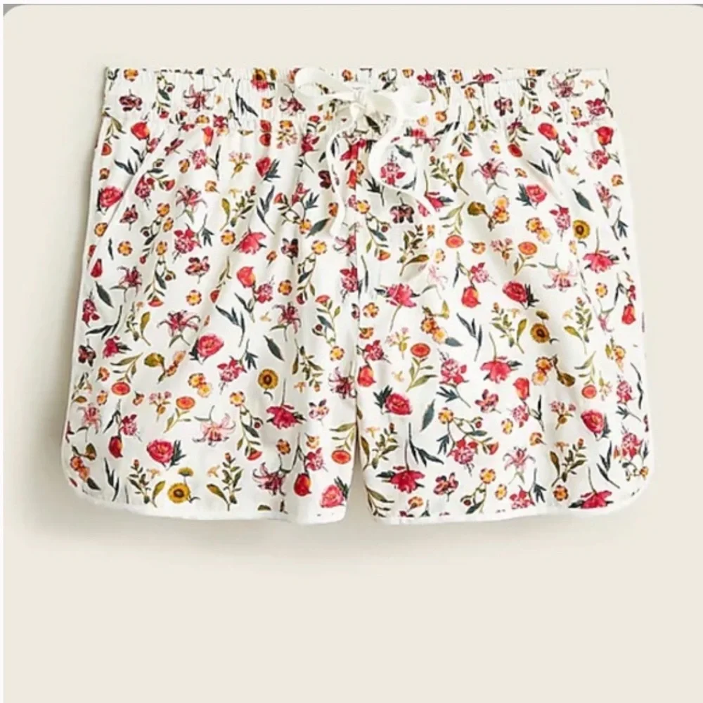J.Crew Floral Seaside Shorts in antique white floral